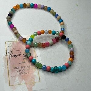 Multicolor Gemstone Bracelet and anklet Set